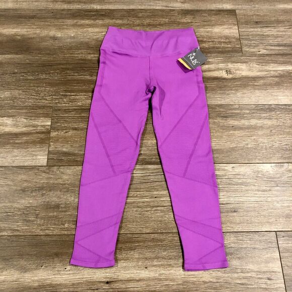 NUX Leggings Large Seamless Moderate Compression Purple High Waist NWT Crop - Picture 10 of 10